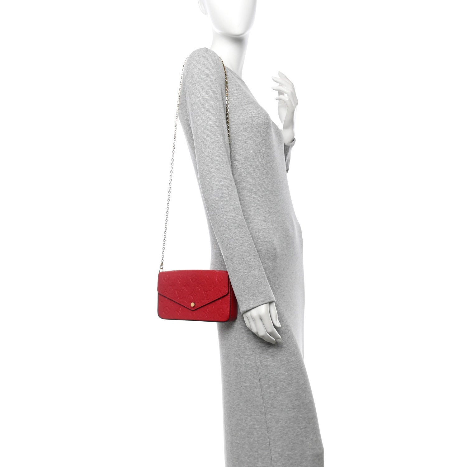 Empreinte Pochette Felicie Chain Wallet Scarlet