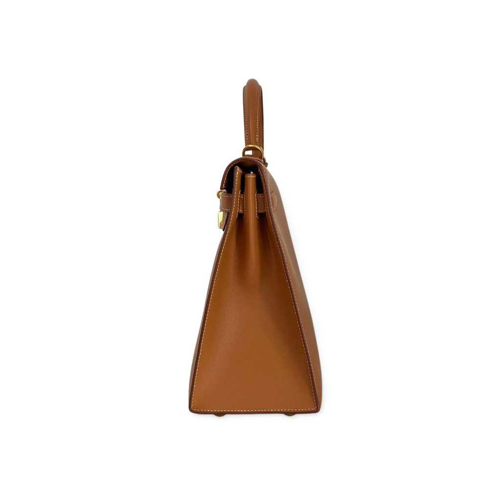 Hermes Kelly Bag 32cm In Gold (Brown) Box Leather With Gold Hardware