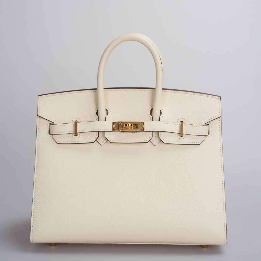 Hermes Birkin 25cm Sellier Bag in Nata Epsom Leather With Gold Hardware From 2021