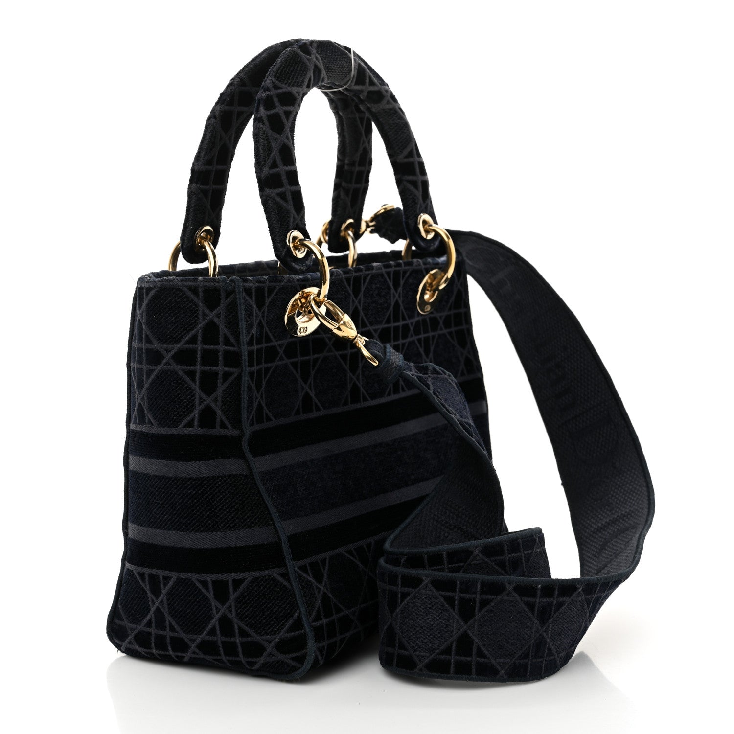 Velvet Cannage Medium Lady D-Lite Blue