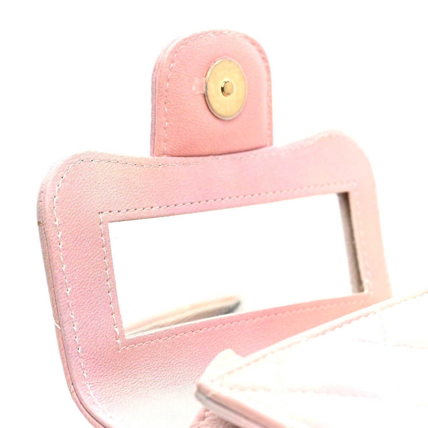 Lambskin Quilted Ombre Top Handle Flap Clutch With Chain Pink