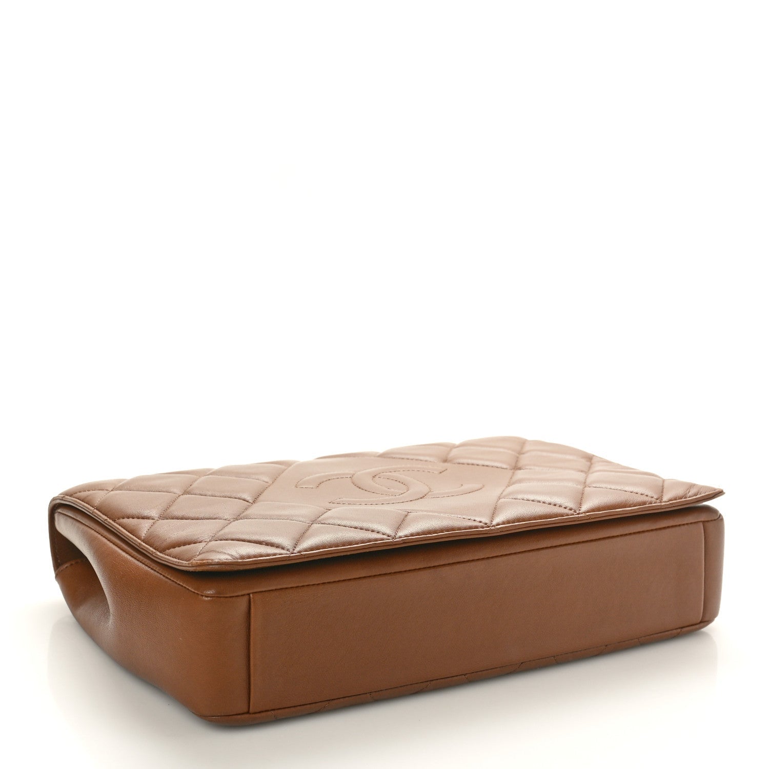 Lambskin Quilted Medium Diamond CC Flap Brown