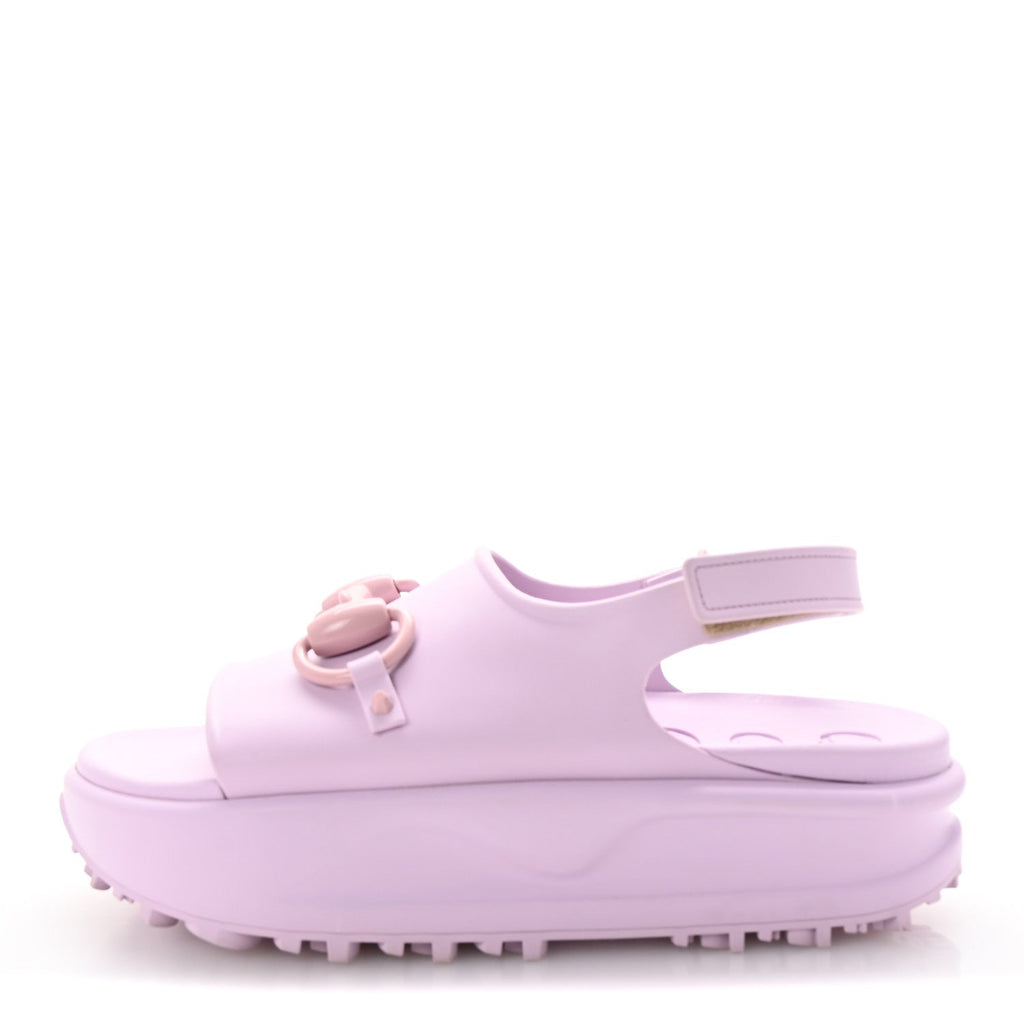 Soft Rubber Horsebit Touch Womens Strapped Sandals 40 Talc Pink