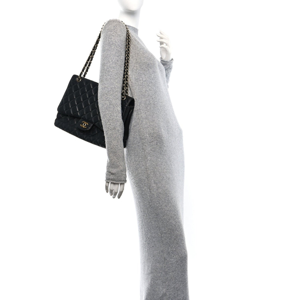 Caviar Maxi Single Flap Black