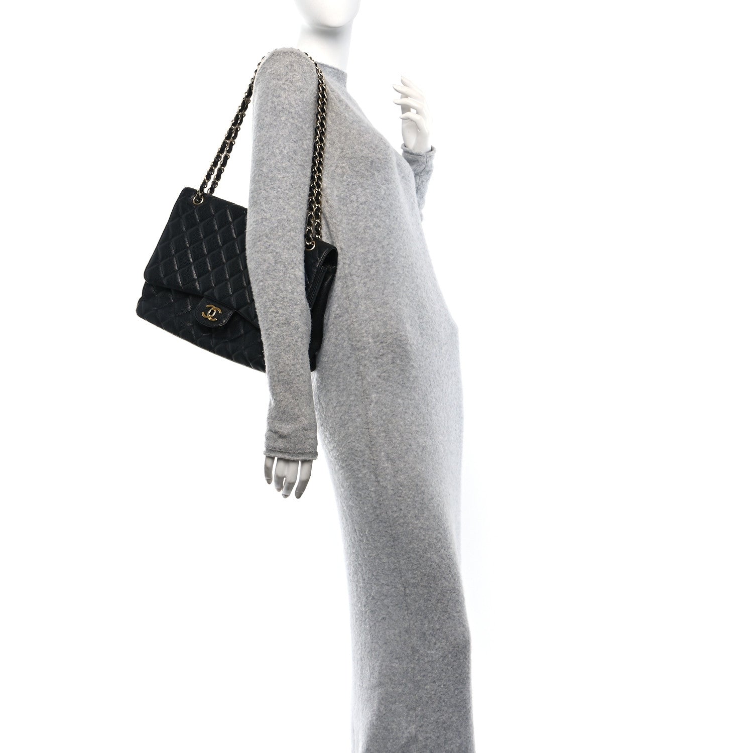Caviar Maxi Single Flap Black