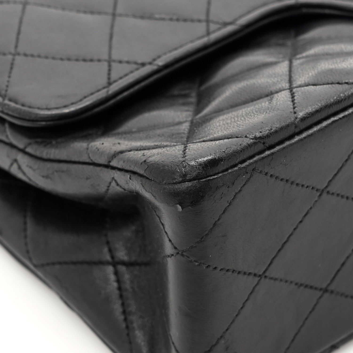 Lambskin Quilted Medium Double Flap Black