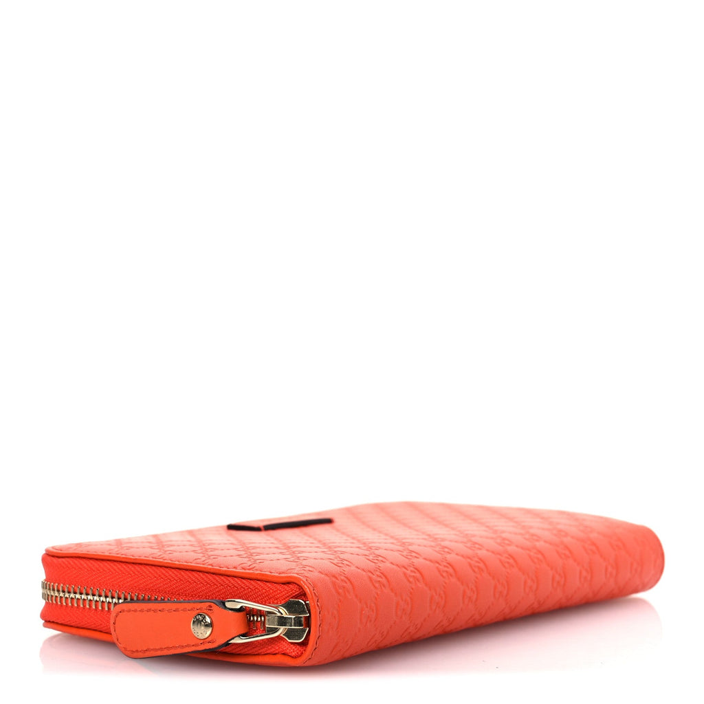 Microguccissima Zip Around Wallet Sun Orange