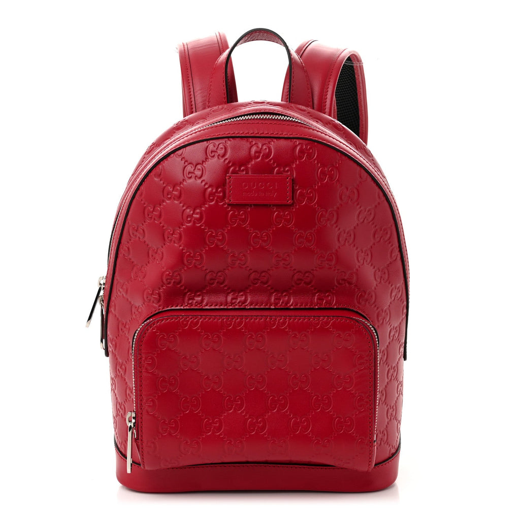 Guccissima Signature Small Day Backpack Hibiscus Red