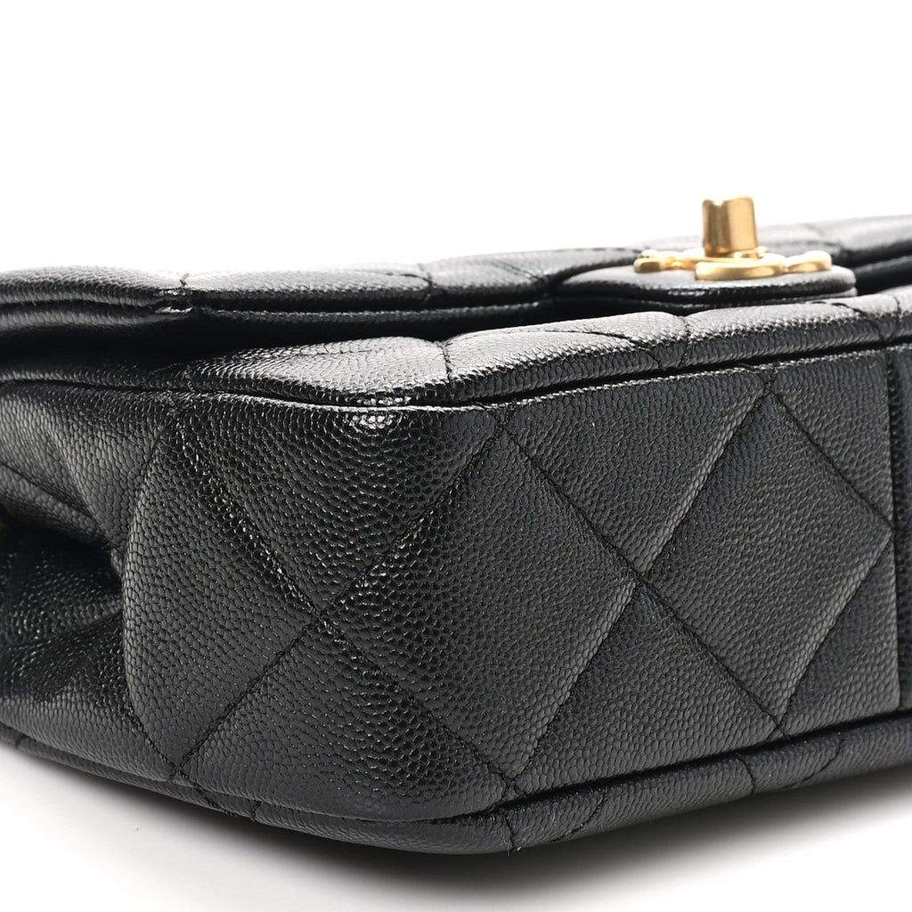 Caviar Quilted Funky Match Mini Flap Black