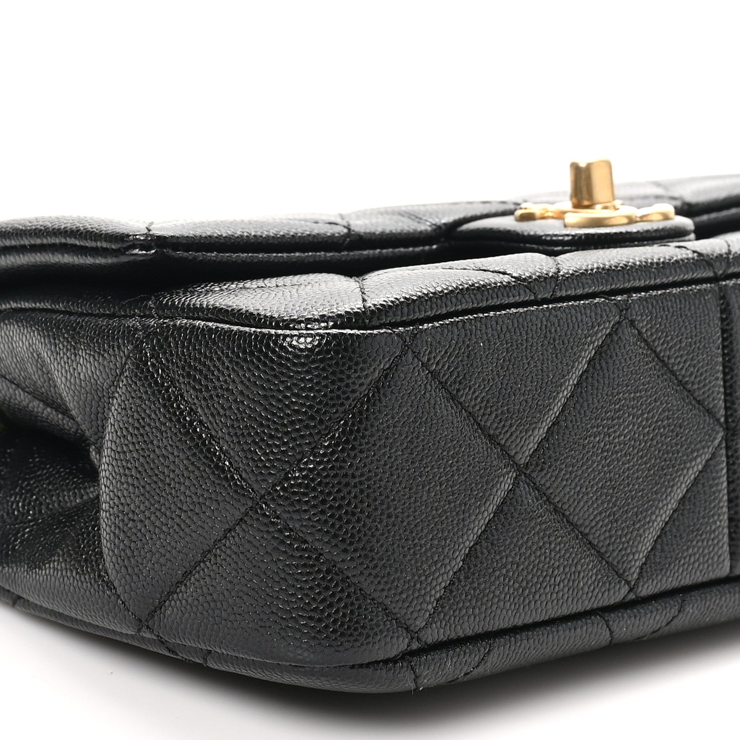 Caviar Quilted Funky Match Mini Flap Black