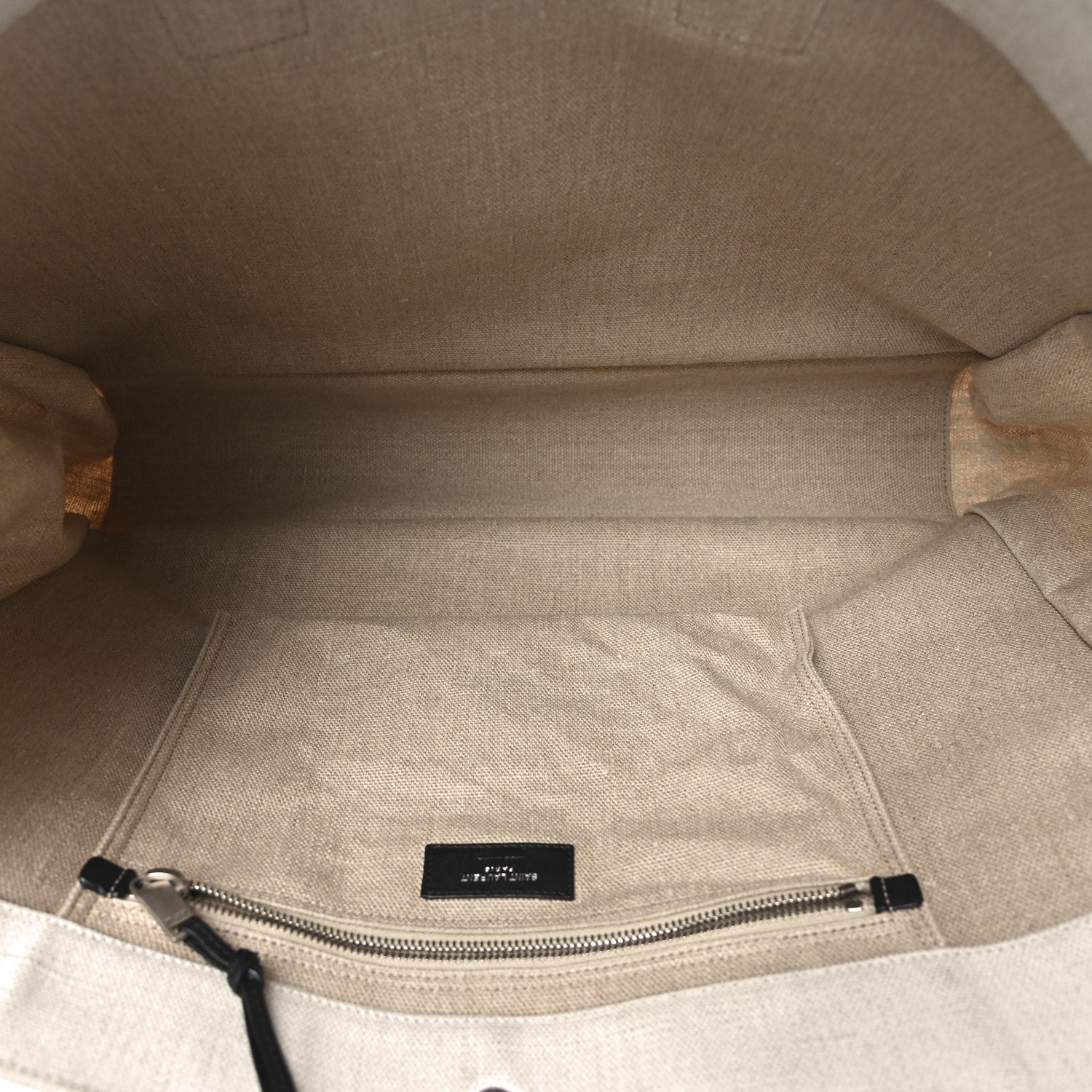 Linen Calfskin Rive Gauche Tote Optic White