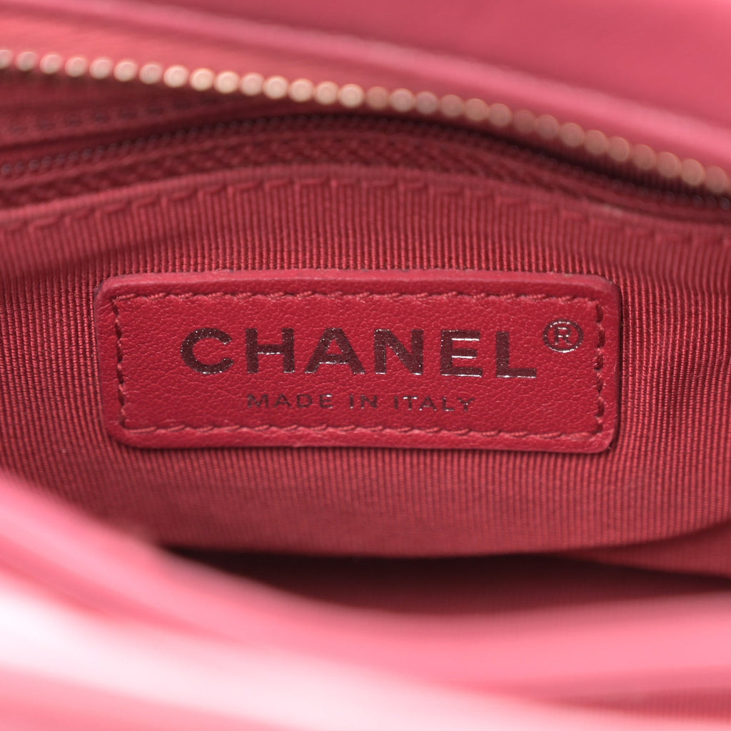 Aged Calfskin Quilted Small Gabrielle Hobo Dark Pink