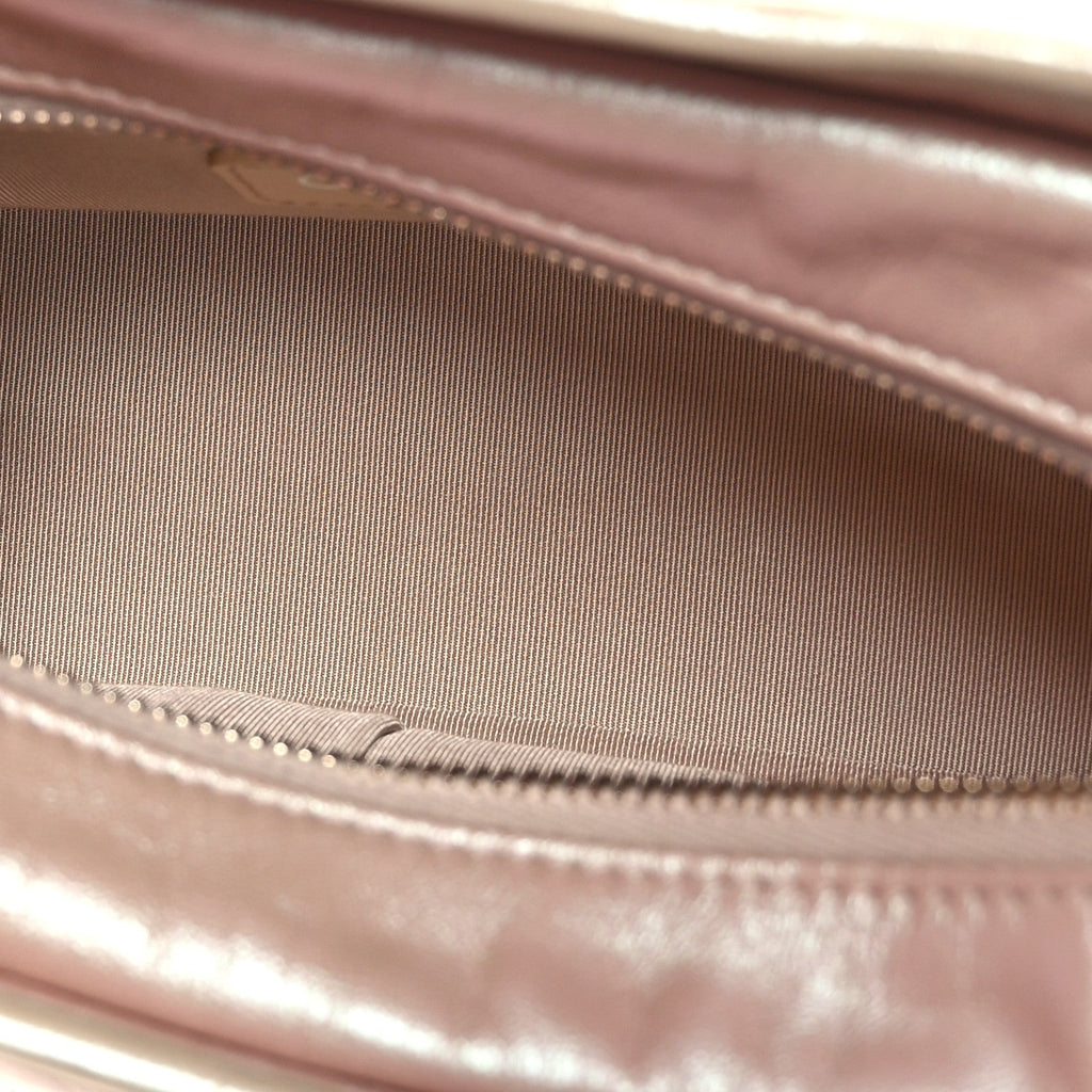 Iridescent Aged Calfskin Quilted Small Gabrielle Hobo Light Pink