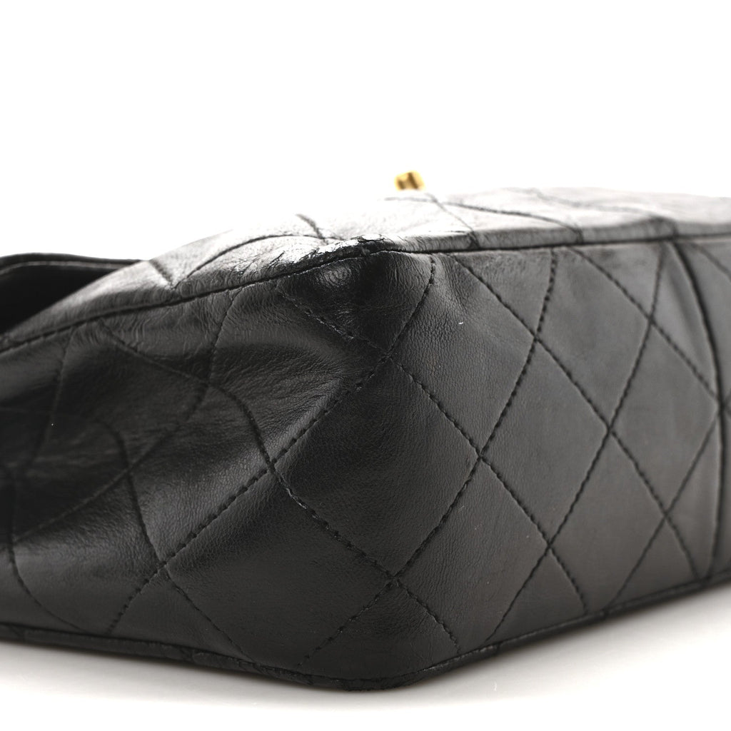 Lambskin Quilted Mini Square Flap Black