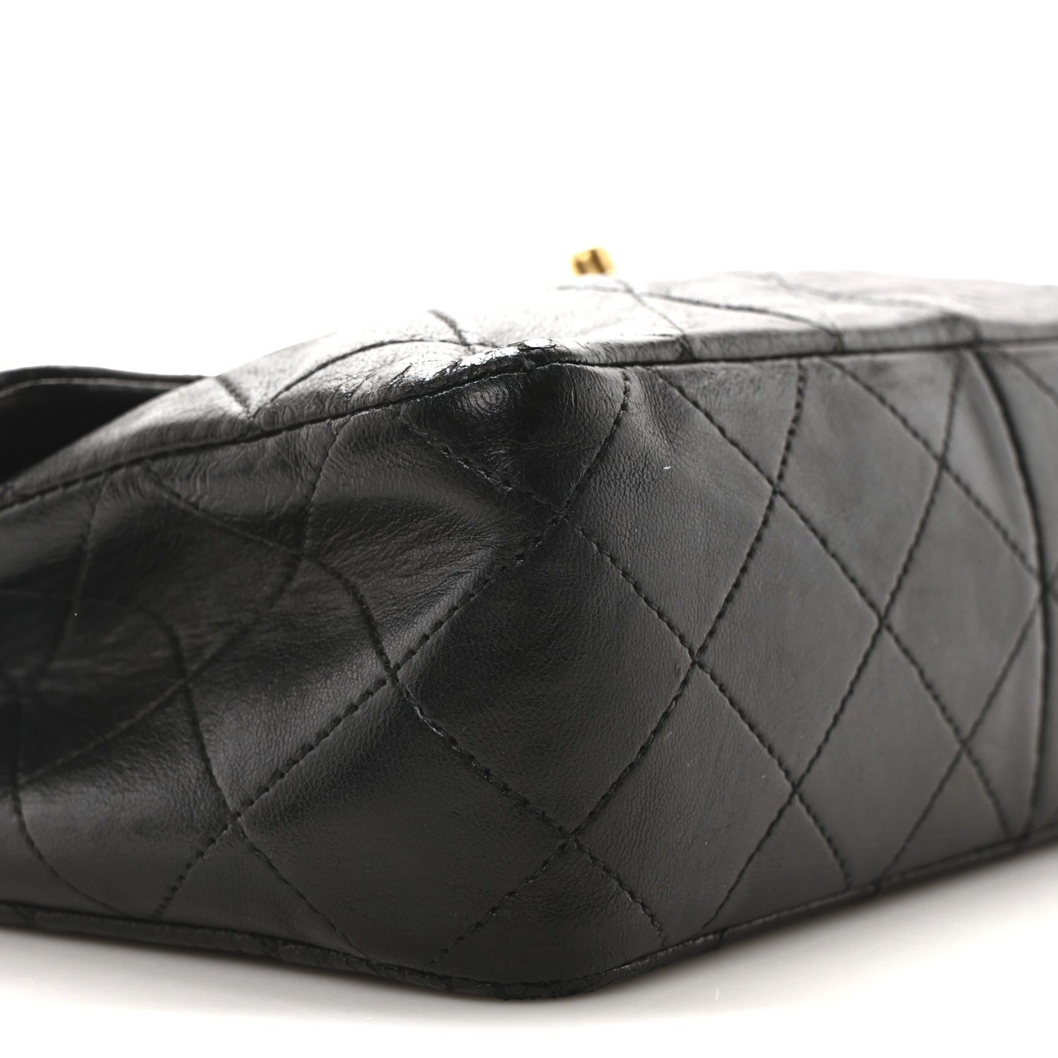 Lambskin Quilted Mini Square Flap Black