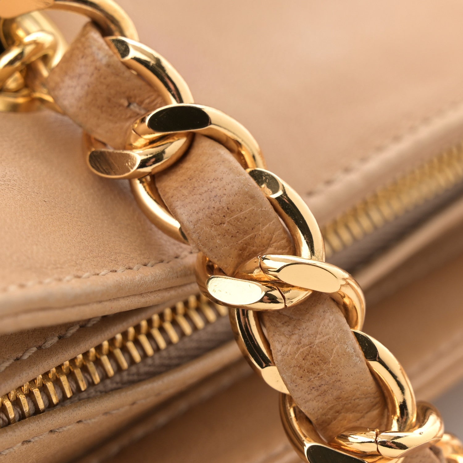 Lambskin CC Shoulder Bag Beige
