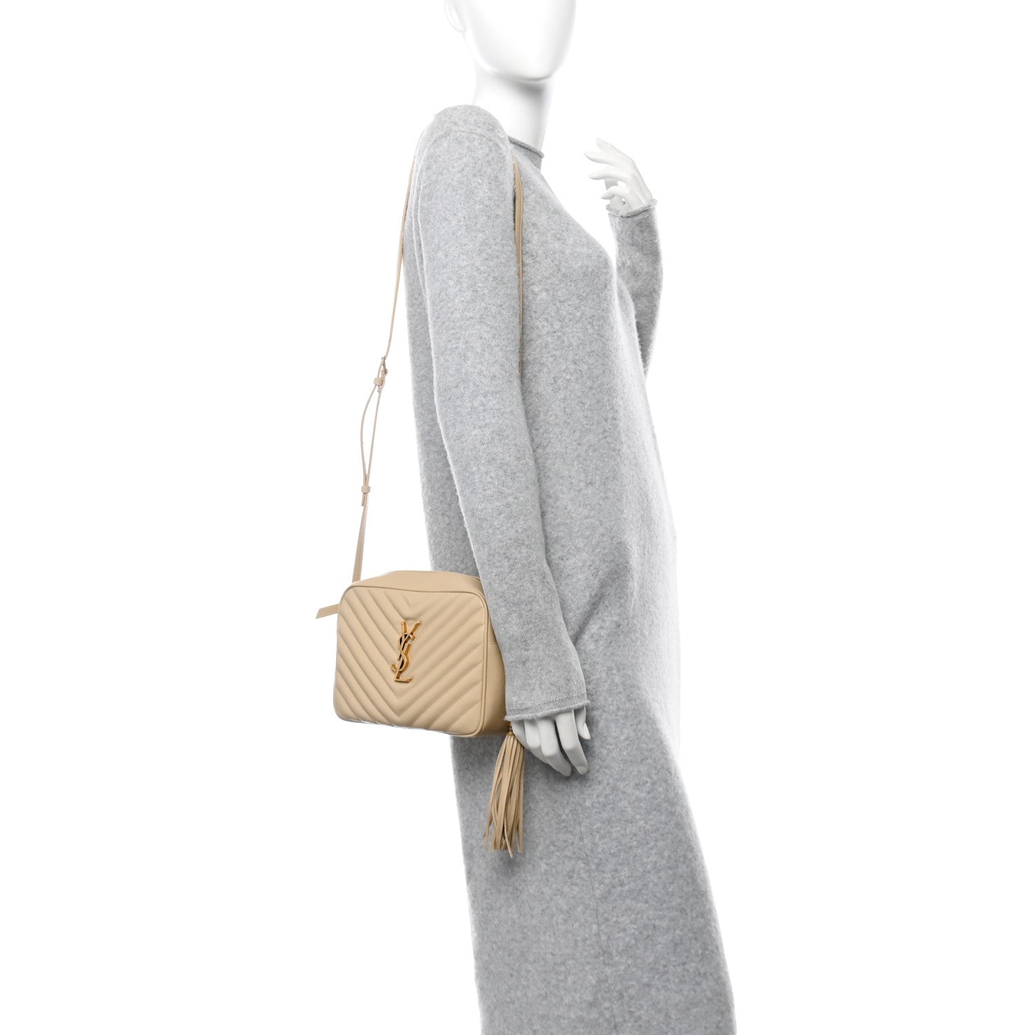 Calfskin Matelasse Monogram Lou Camera Bag Nude Powder