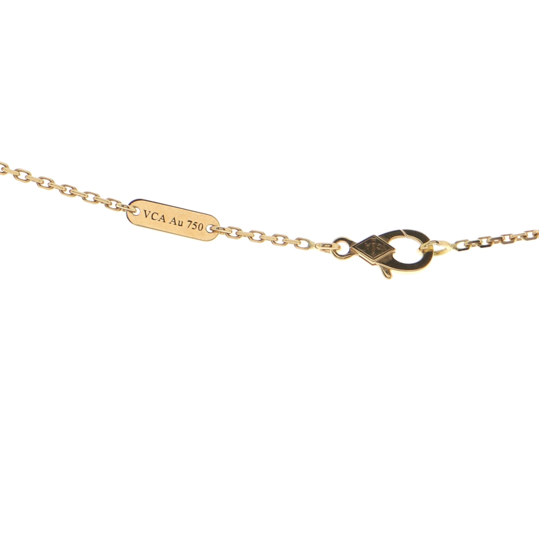 Vintage Alhambra Pendant Necklace 18K Yellow Gold and Onyx