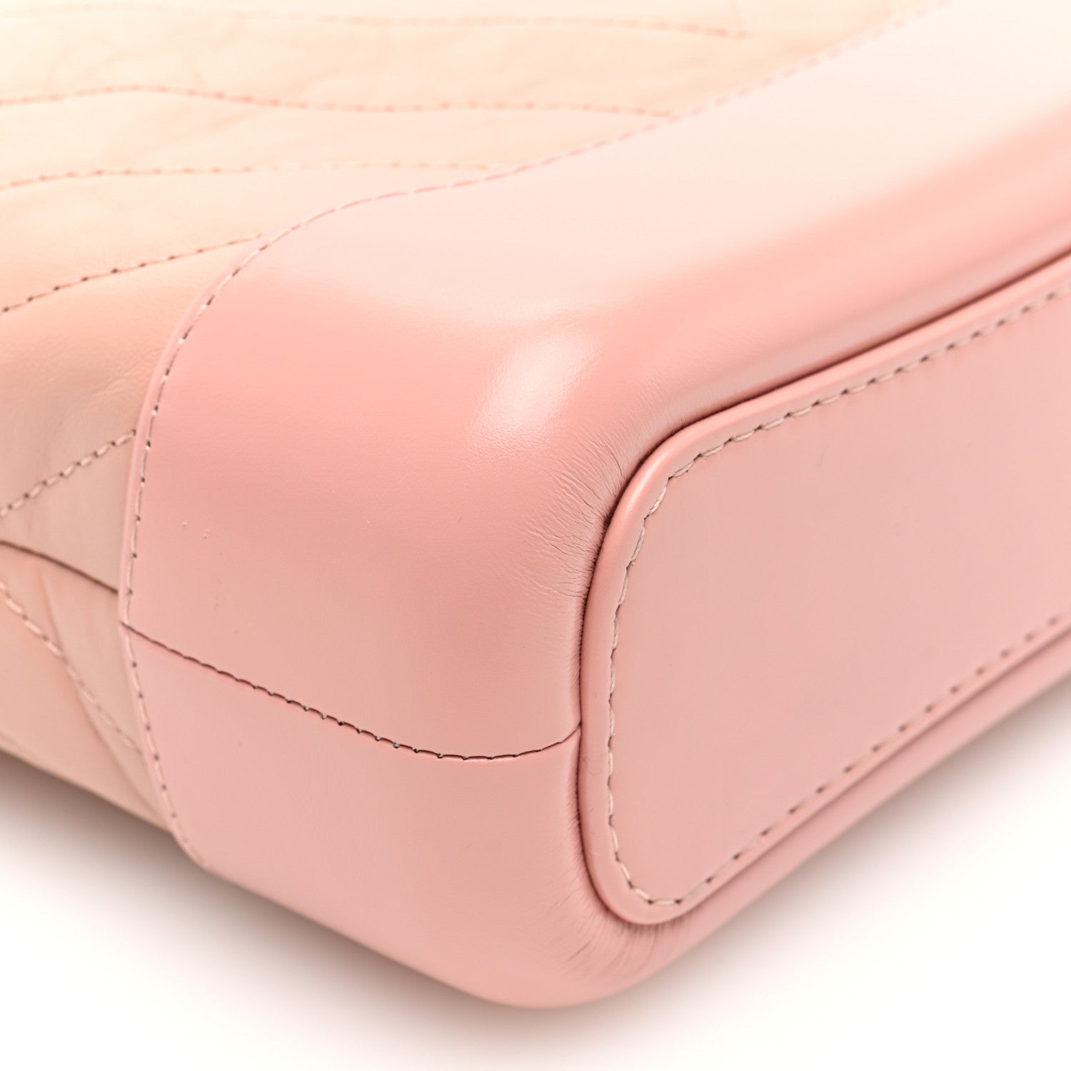 Aged Calfskin Chevron Quilted Small Gabrielle Hobo Pink