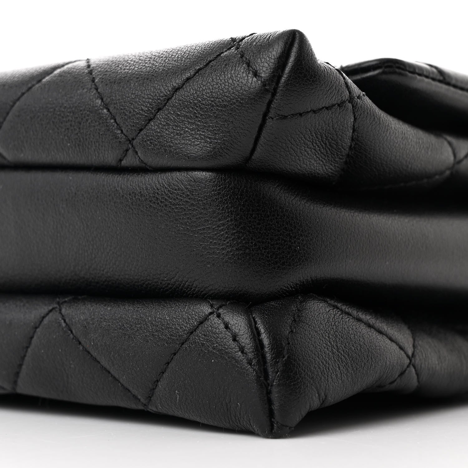 Calfskin Quilted Mini Chain Strap Flap Black