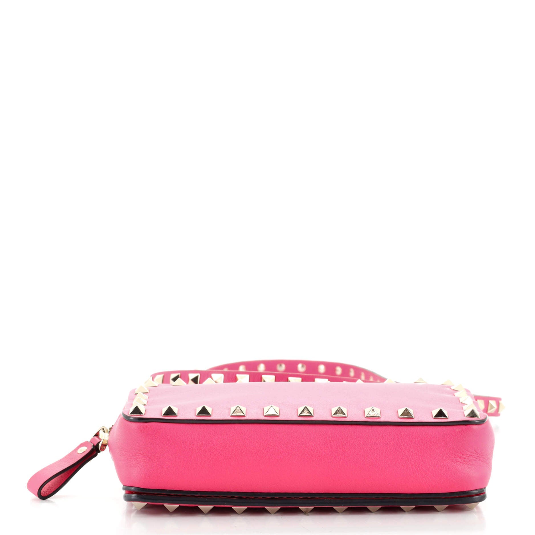 Rockstud Front Pocket Zip Shoulder Bag Leather Mini