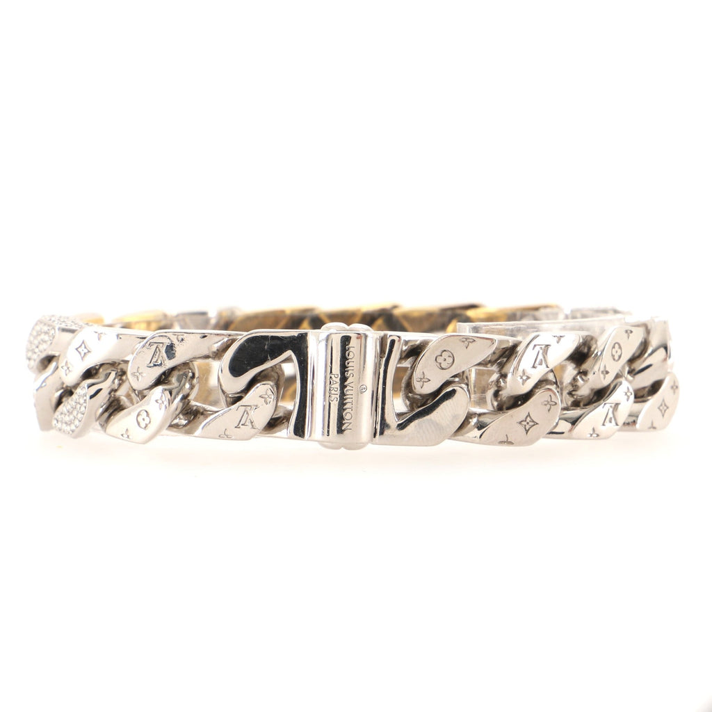 LV Chain Links Patches Bracelet Metal with Crystals