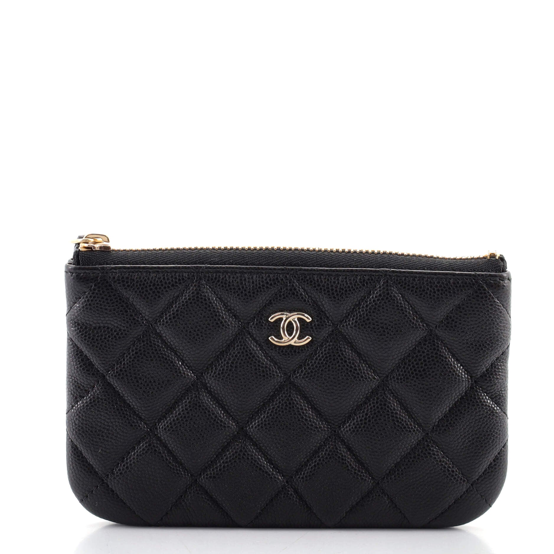Classic O Case Pouch Quilted Caviar Mini
