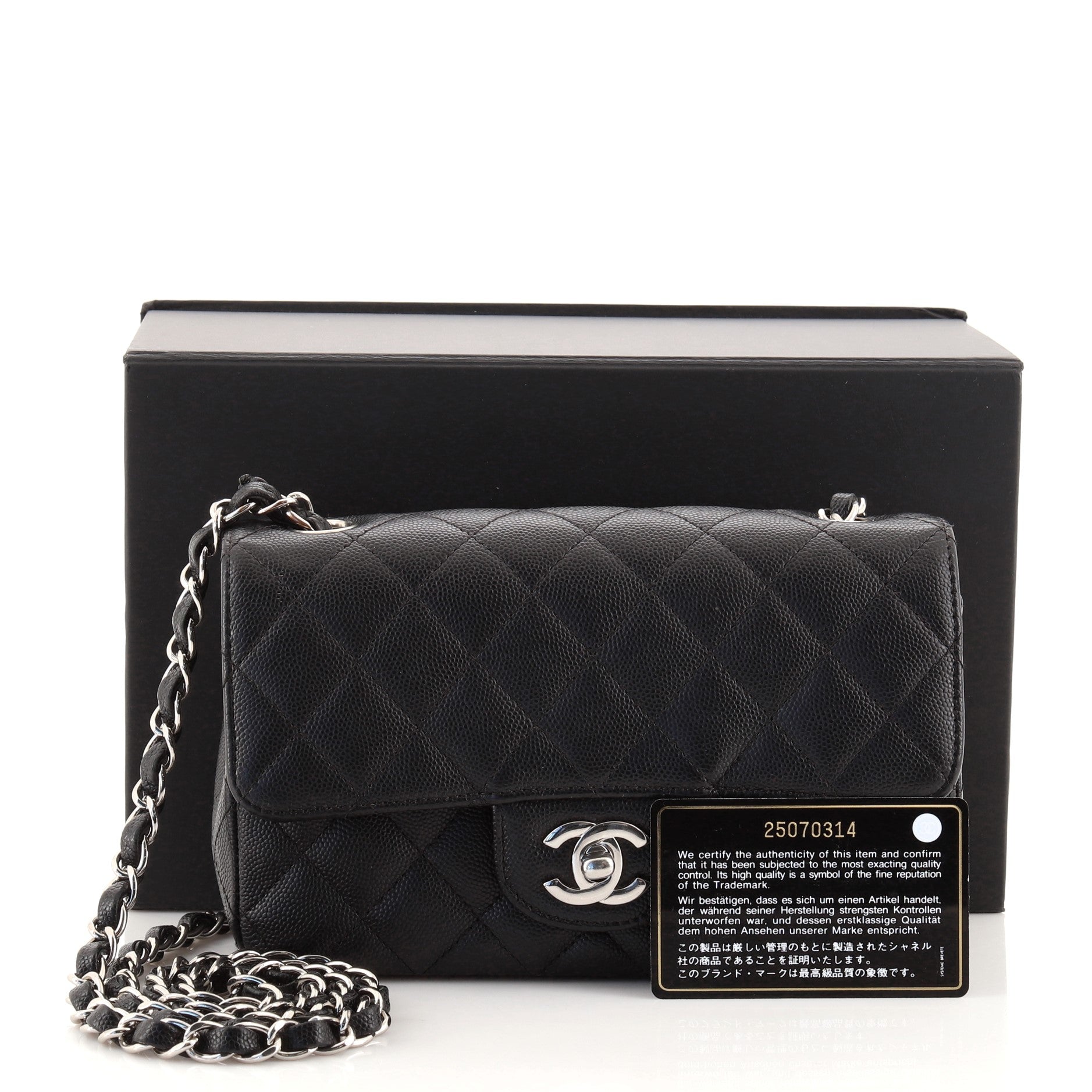 Classic Single Flap Bag Quilted Caviar Mini