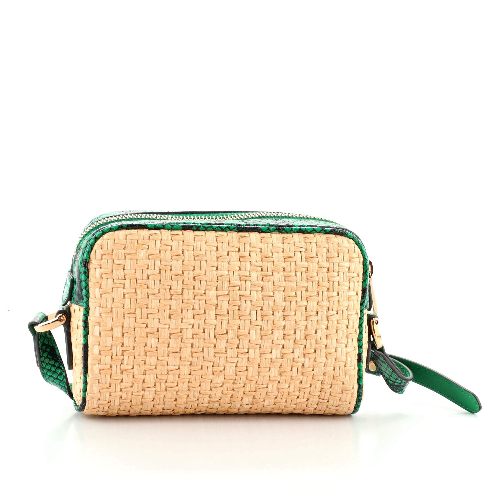 Ophidia Shoulder Bag Raffia with Snakeskin Mini