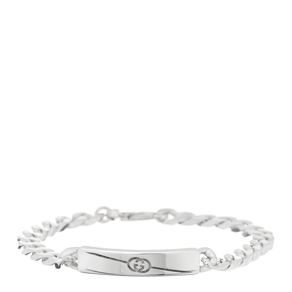 Sterling Silver GG Interlocking ID Chain Bracelet