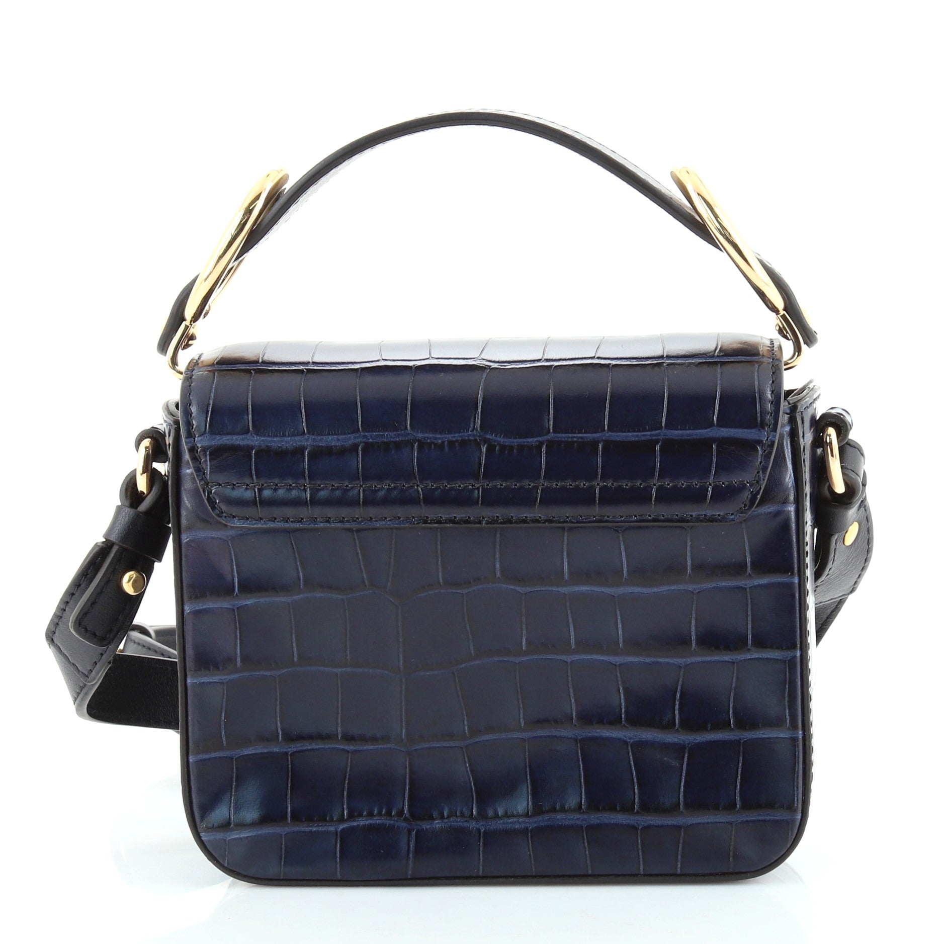 C Flap Bag Crocodile Embossed Leather Mini