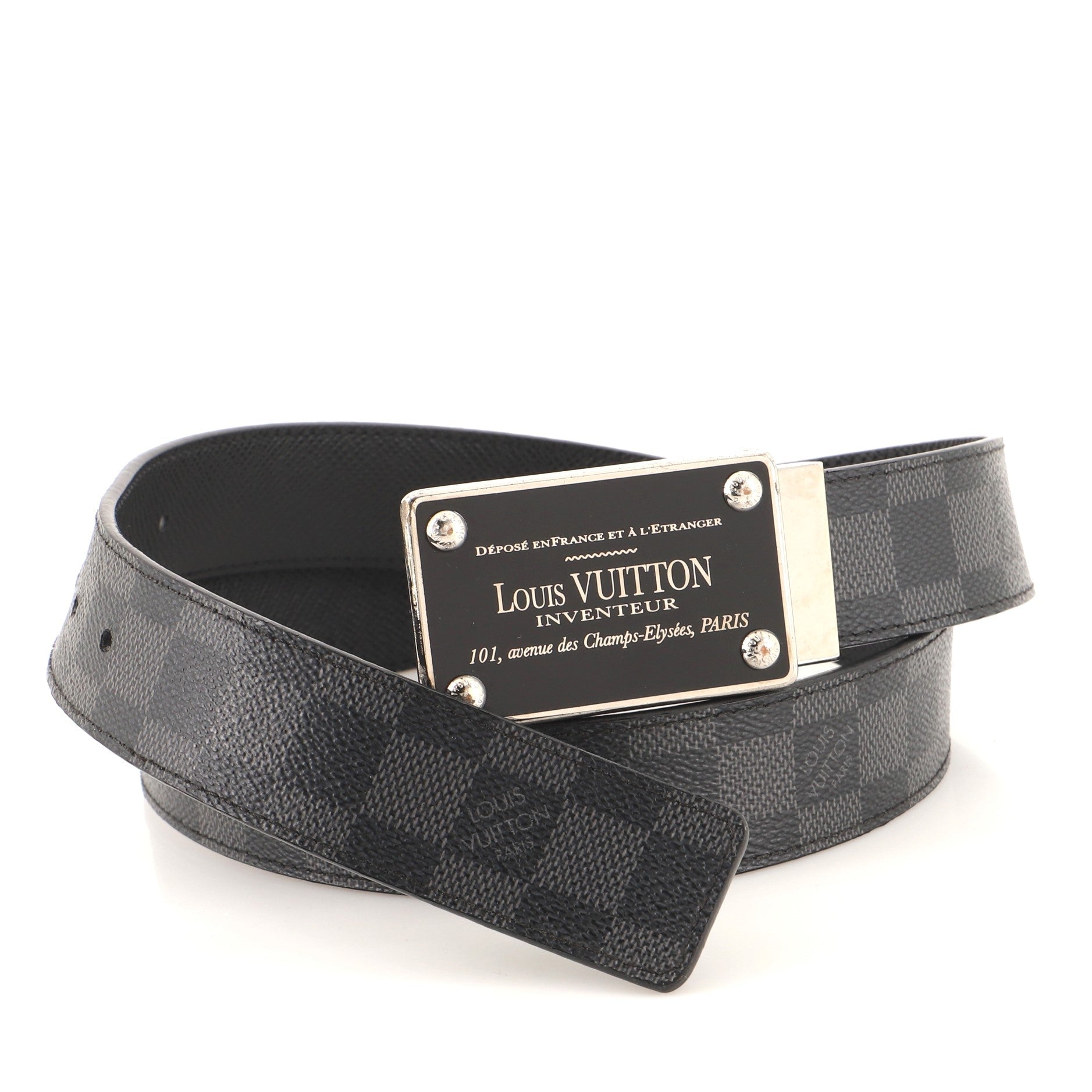 Inventeur Belt Damier Graphite Medium 100