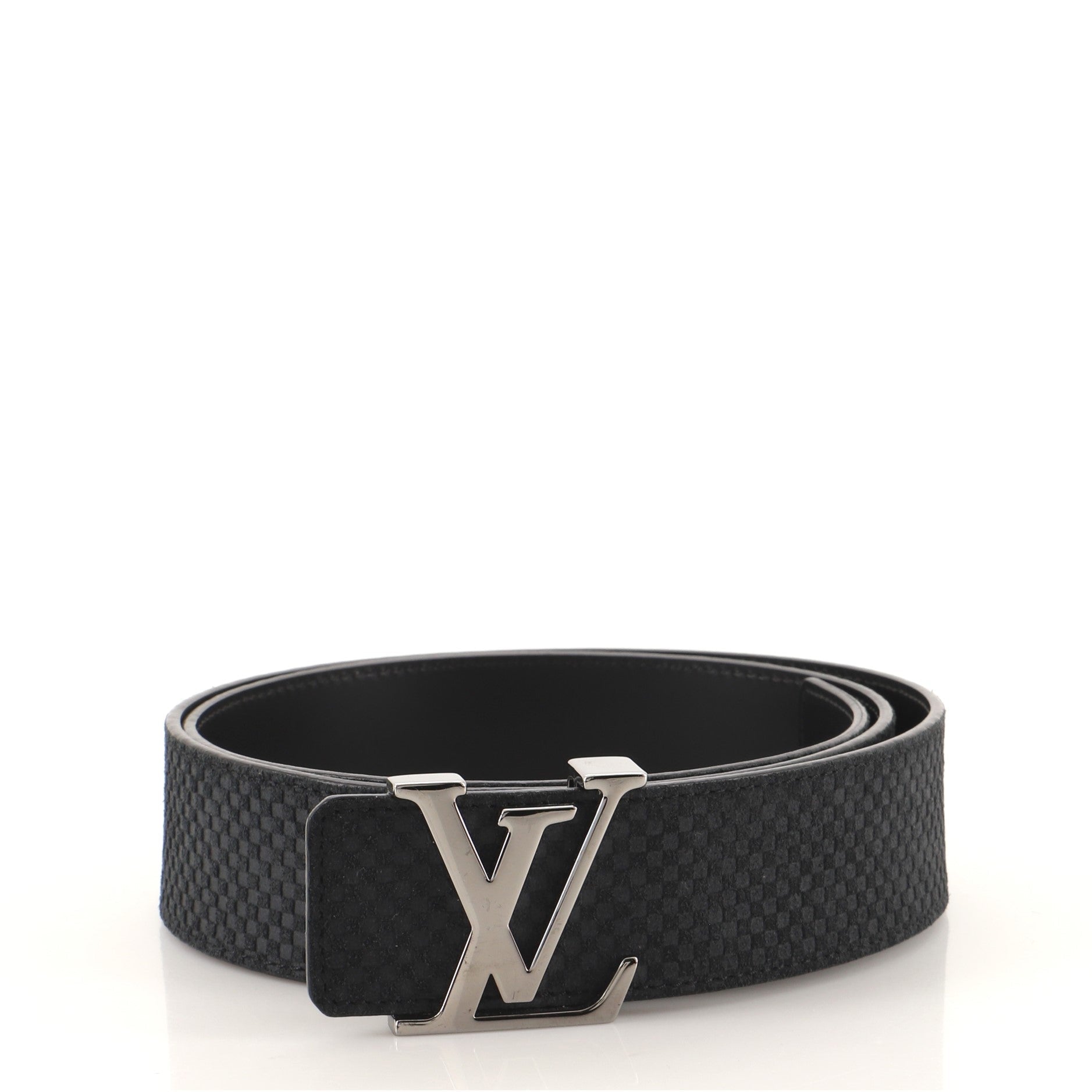 LV Initiales Belt Mini Damier Suede and Leather Wide 95