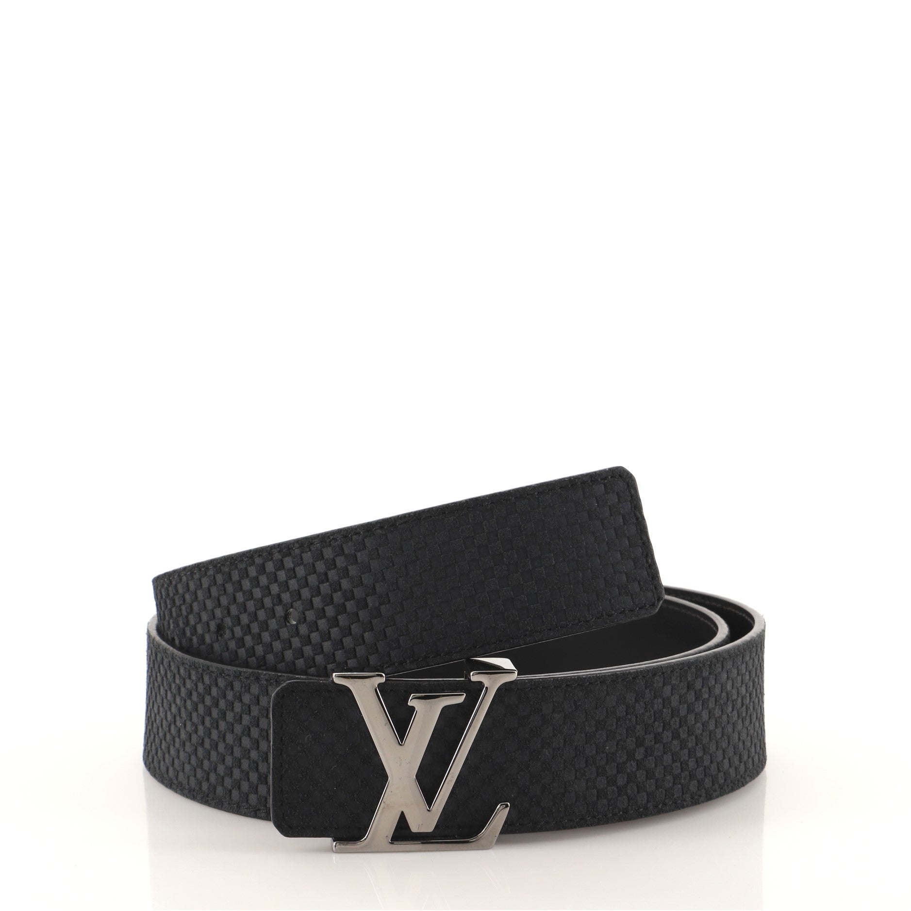 LV Initiales Belt Mini Damier Suede and Leather Wide 95