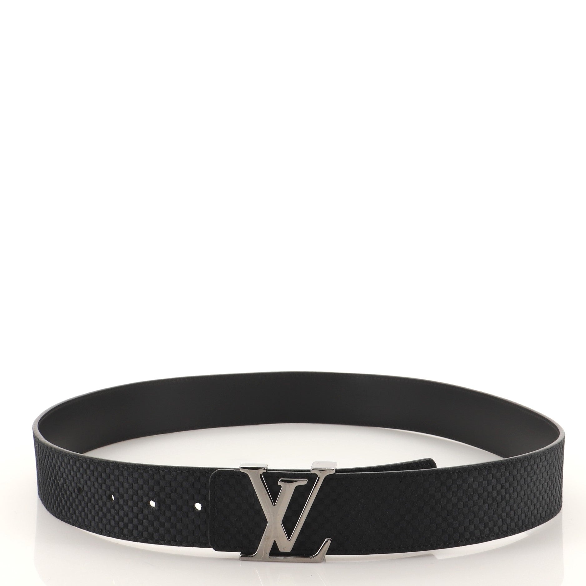 LV Initiales Belt Mini Damier Suede and Leather Wide 95