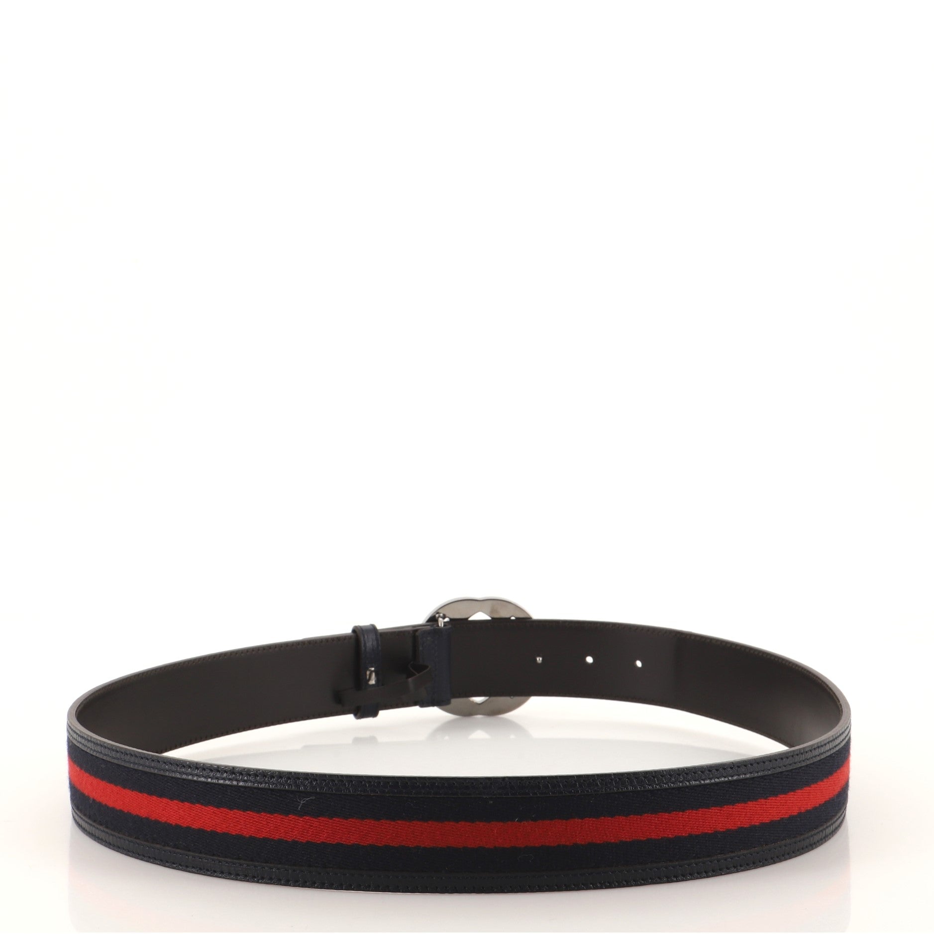 Interlocking G Web Belt Canvas and Leather Wide 105