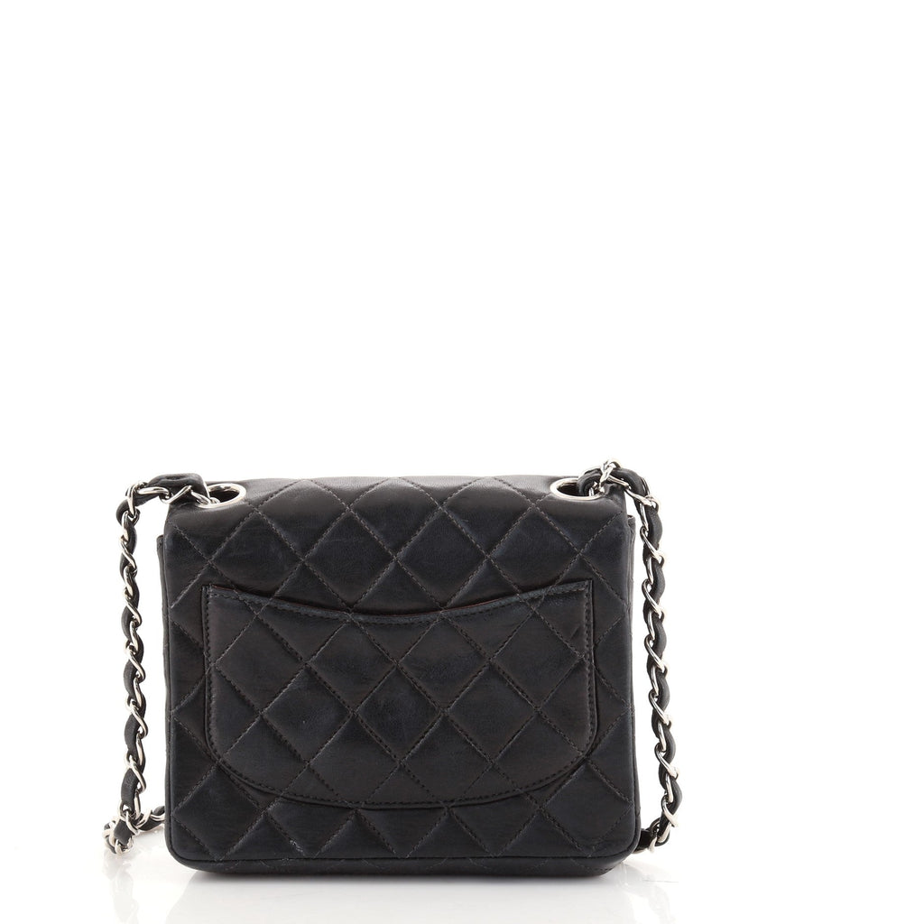 Vintage Square Classic Single Flap Bag Quilted Lambskin Mini