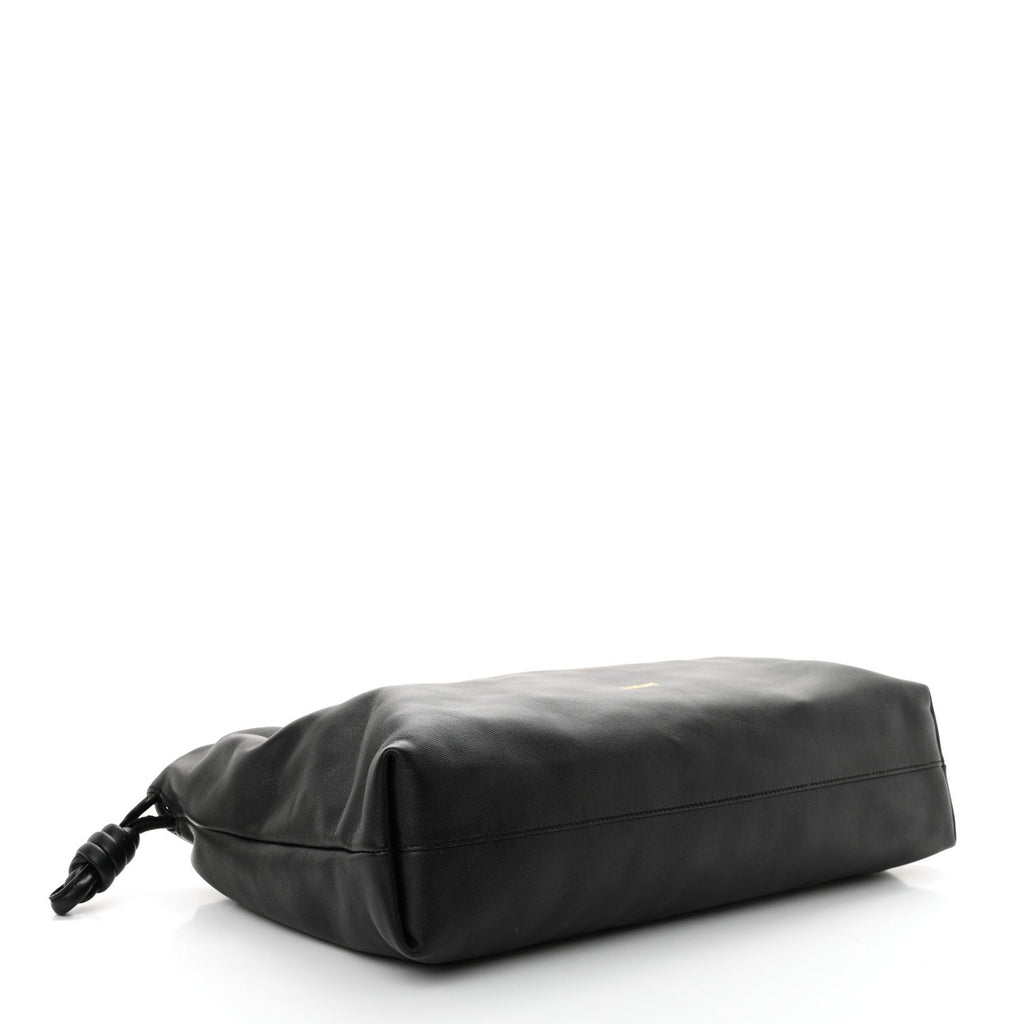 Mellow Nappa Donut Chain Large Flamenco Knot Clutch Black