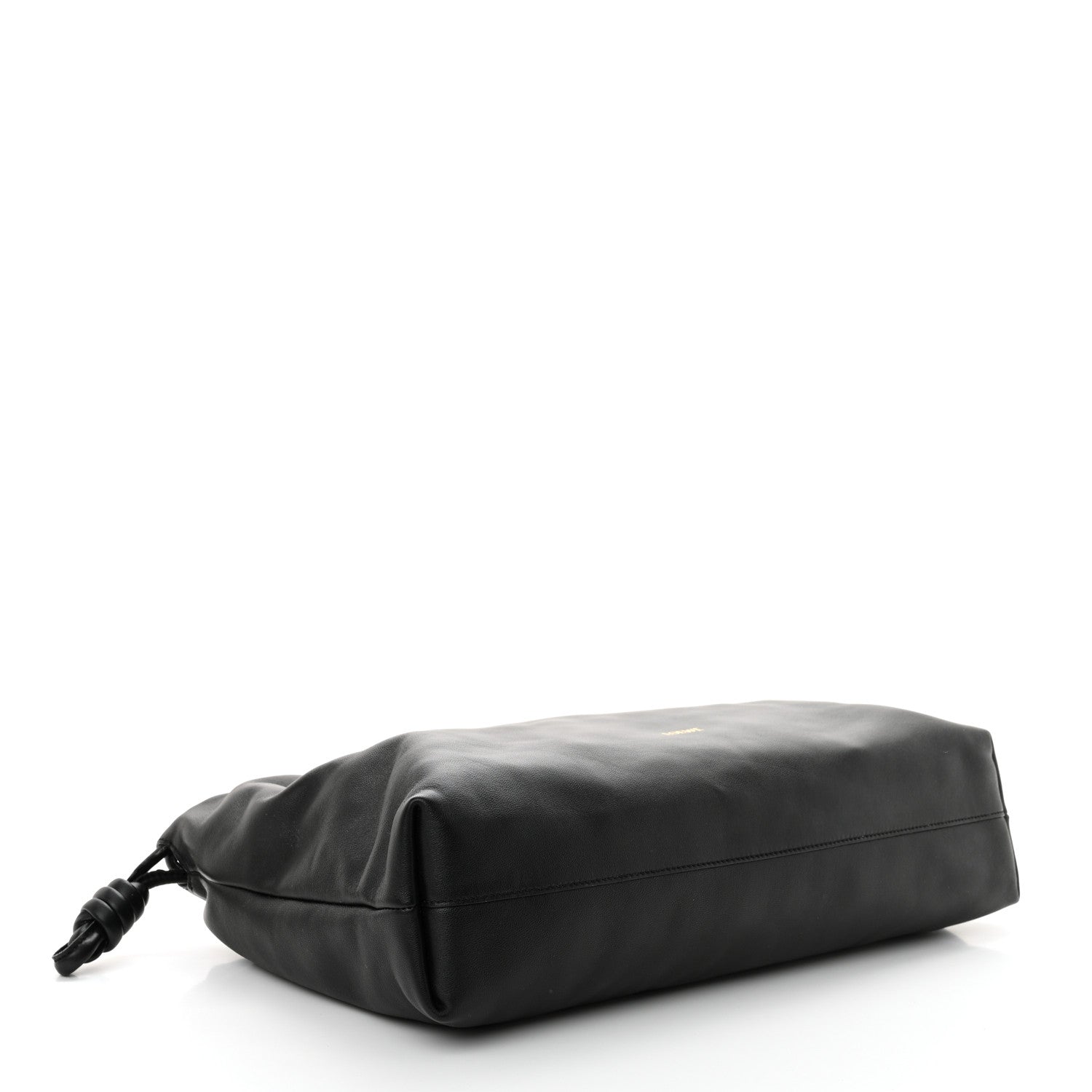 Mellow Nappa Donut Chain Large Flamenco Knot Clutch Black