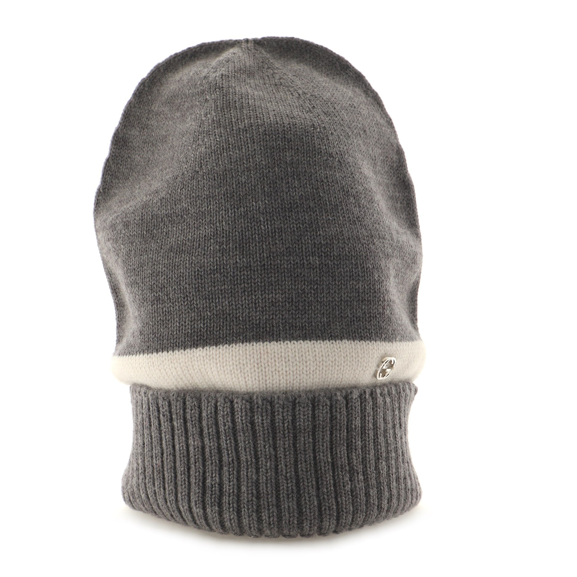 Interlocking G Striped Beanie Wool Large
