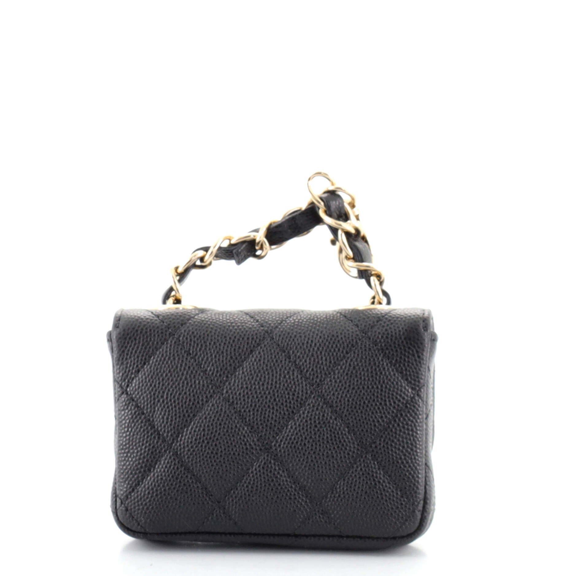 Classic Flap Charm Chain Belt Bag Quilted Caviar Mini