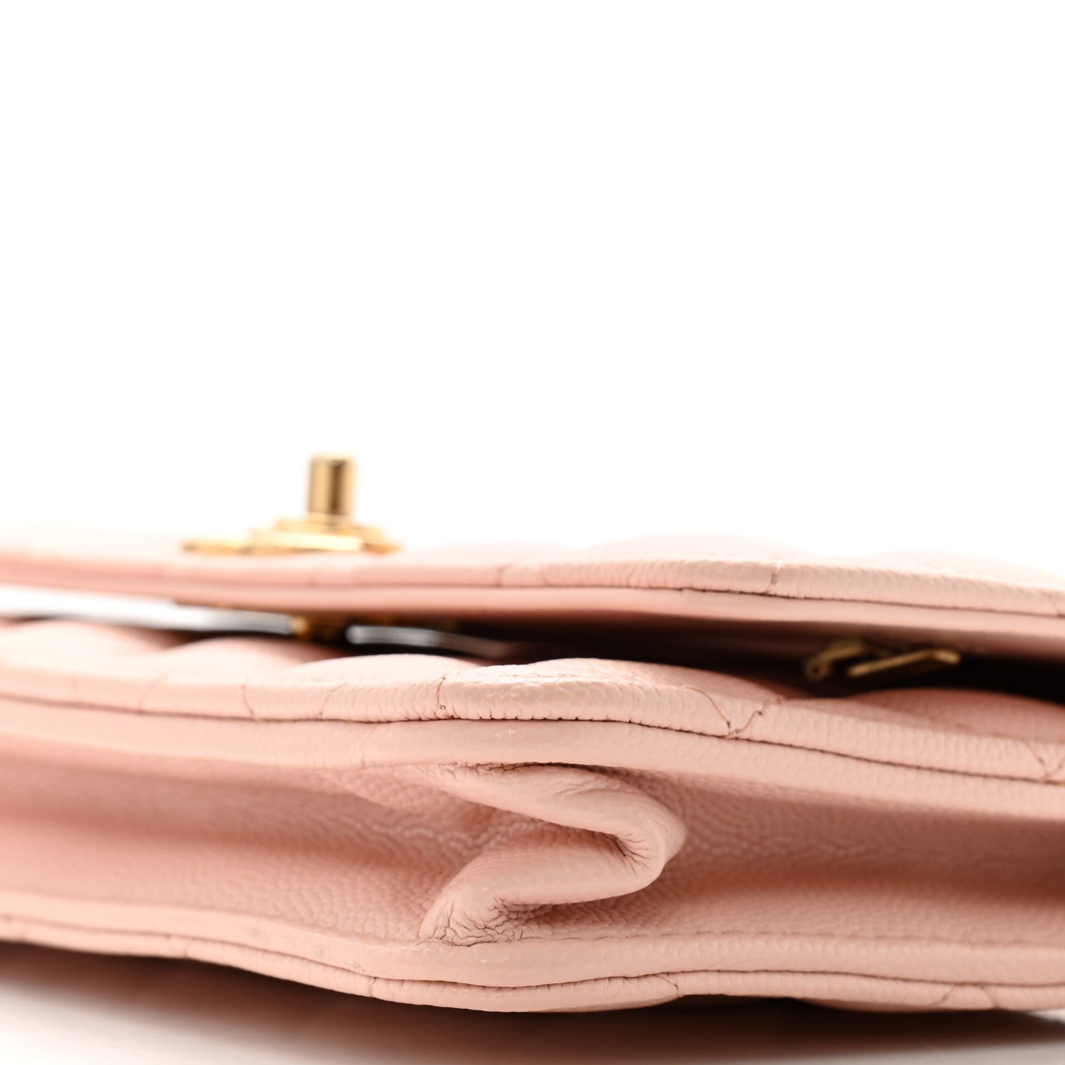 Caviar Quilted Camellia Wallet On Chain WOC Light Pink
