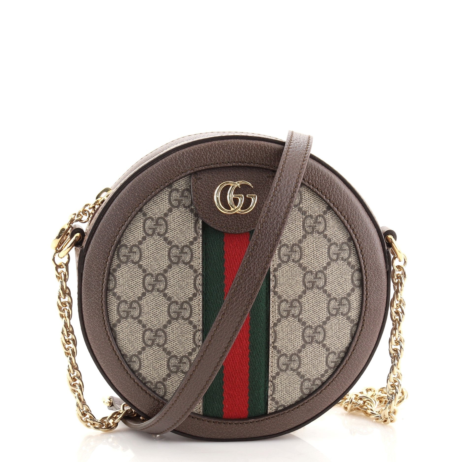 Ophidia Round Shoulder Bag GG Coated Canvas Mini