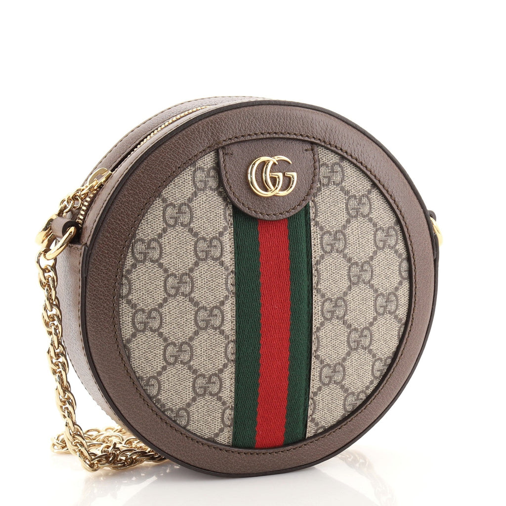 Ophidia Round Shoulder Bag GG Coated Canvas Mini