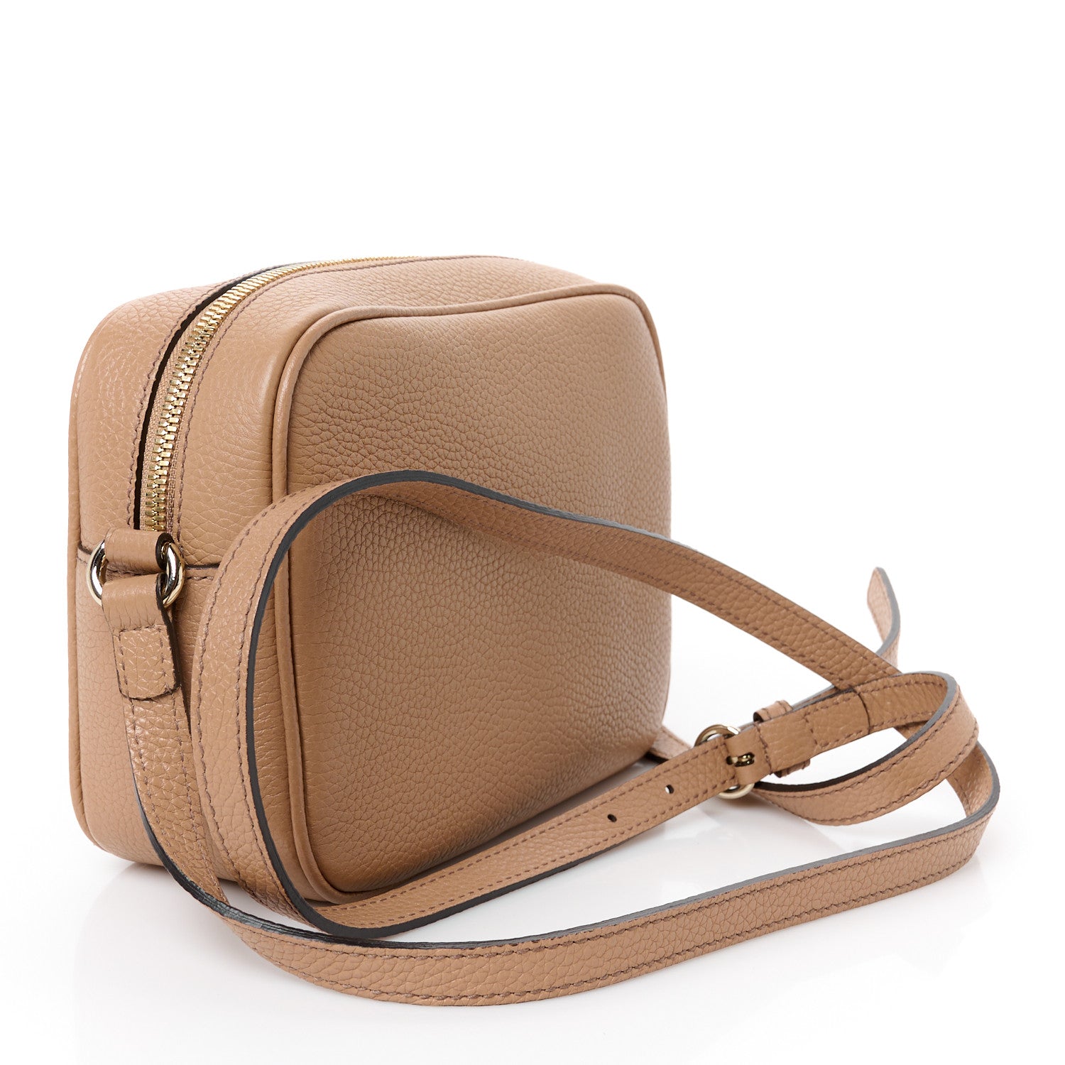 Pebbled Calfskin Small Soho Disco Bag Camelia