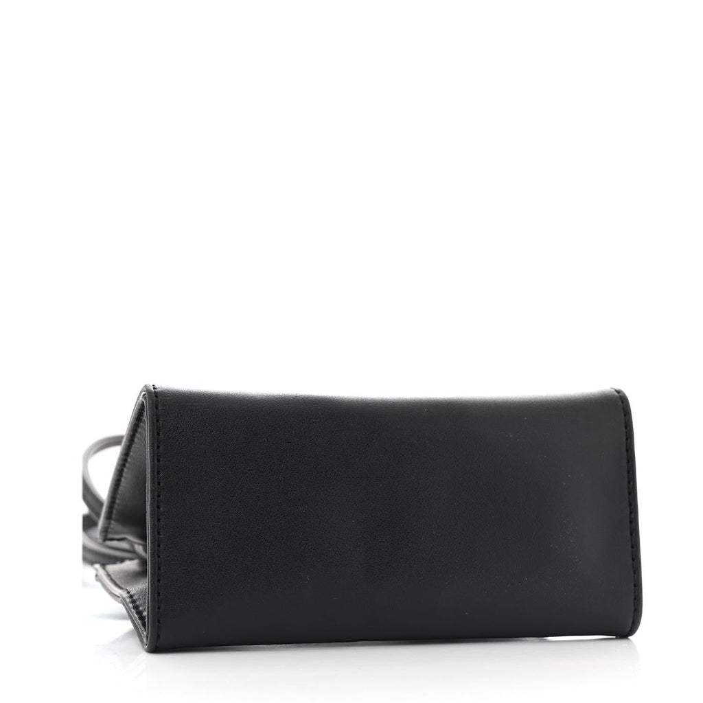 Vegan Leather Small Shopping Bag Black