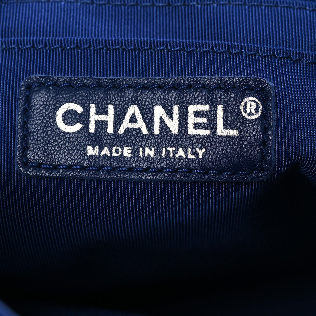 Lambskin Quilted Large Urban Spirit Backpack Blue