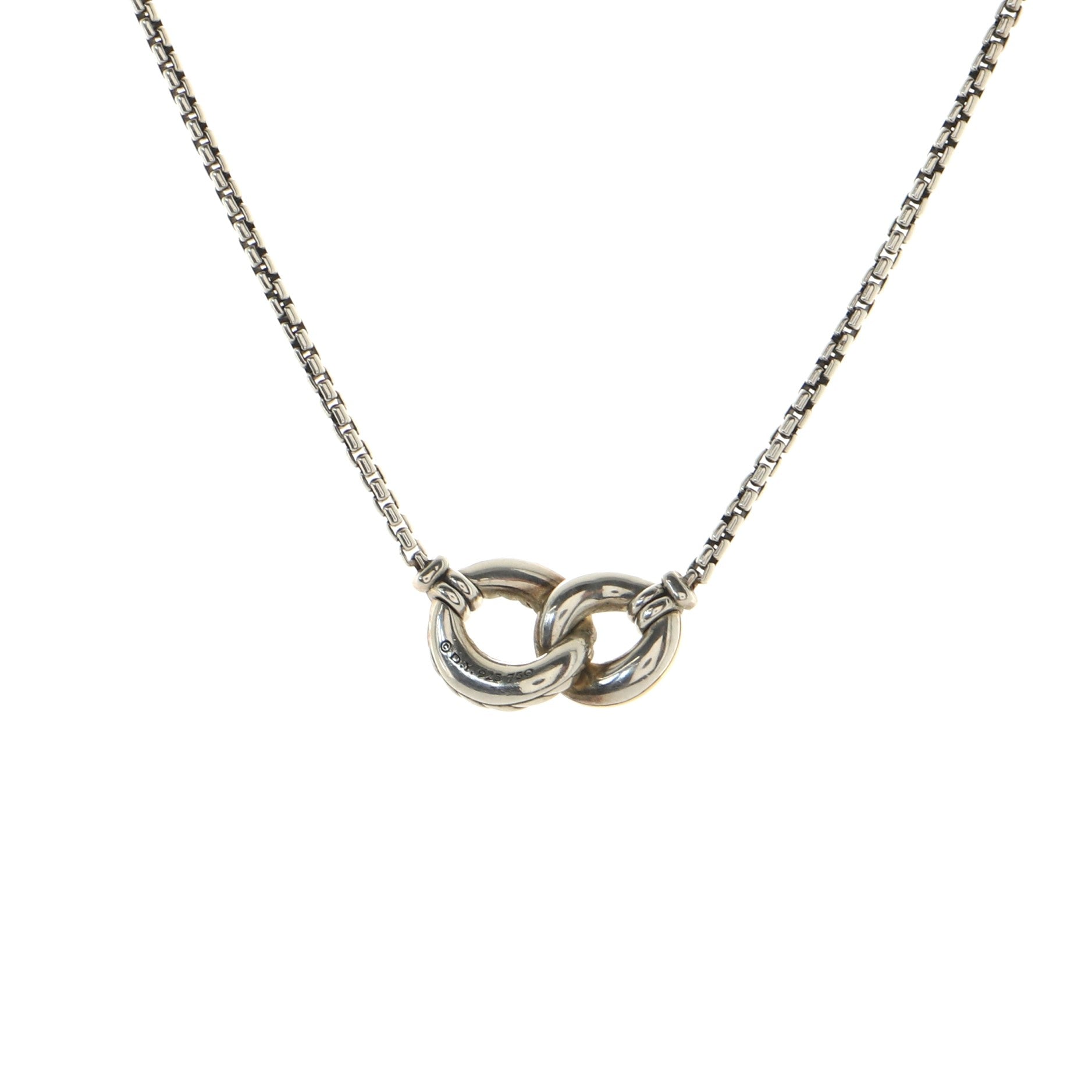 Belmont Curb Link Pendant Necklace Sterling Silver and 18K Yellow Gold