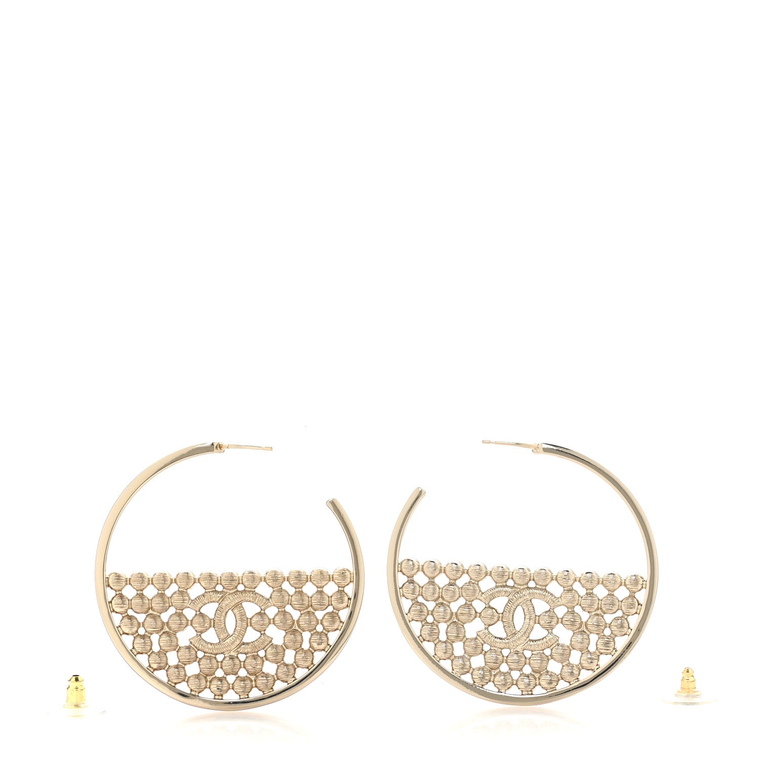 Crystal CC Hoop Earrings Gold