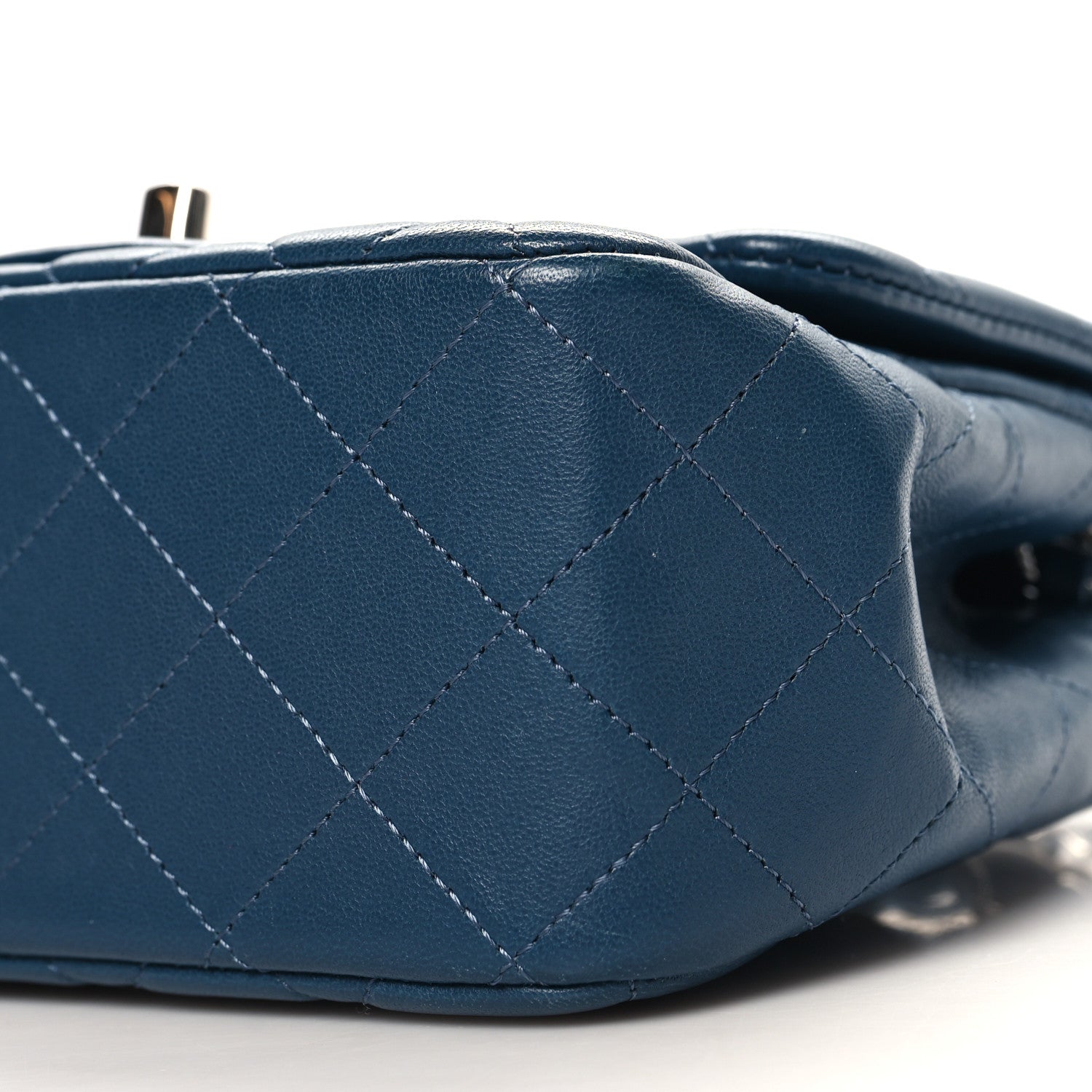 Lambskin Quilted Mini Square Flap Dark Blue